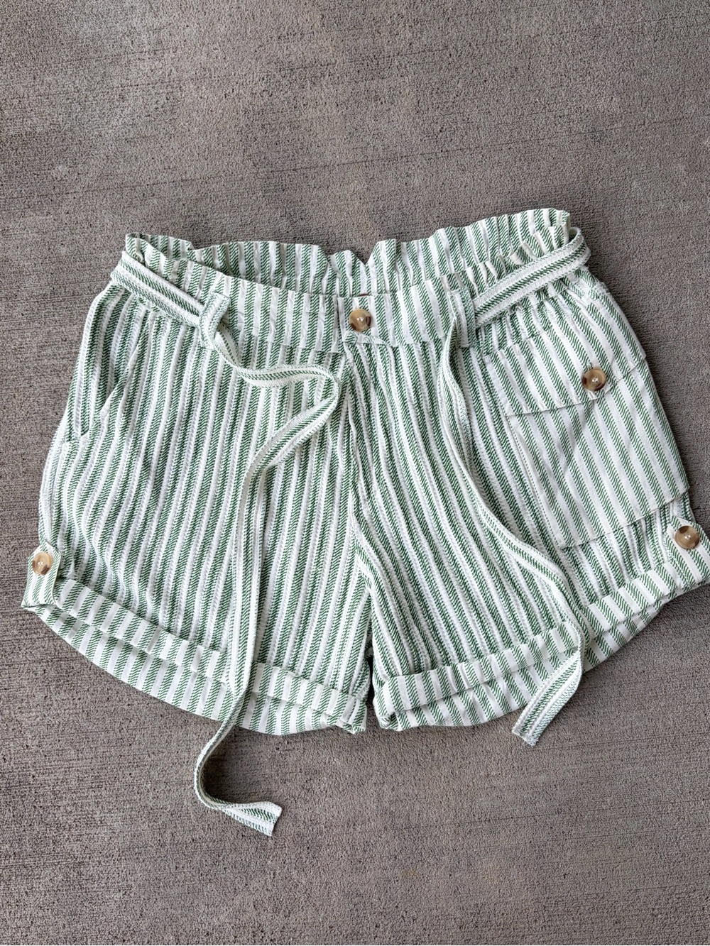 Free People FP One green Harriet striped shorts in green and white NWOT bottoms